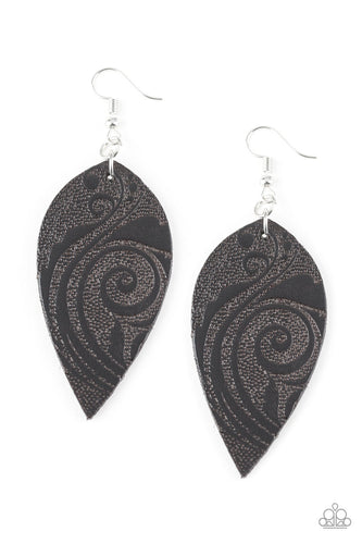Paparazzi Accessories Groovy Grove Black Earrings