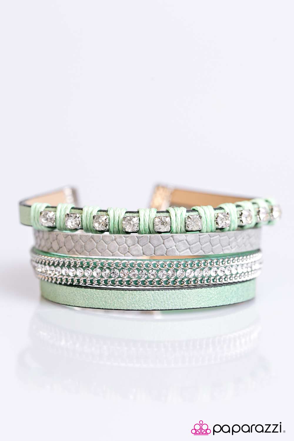 Paparazzi Accessories Glam Jam Green Urban Bracelat