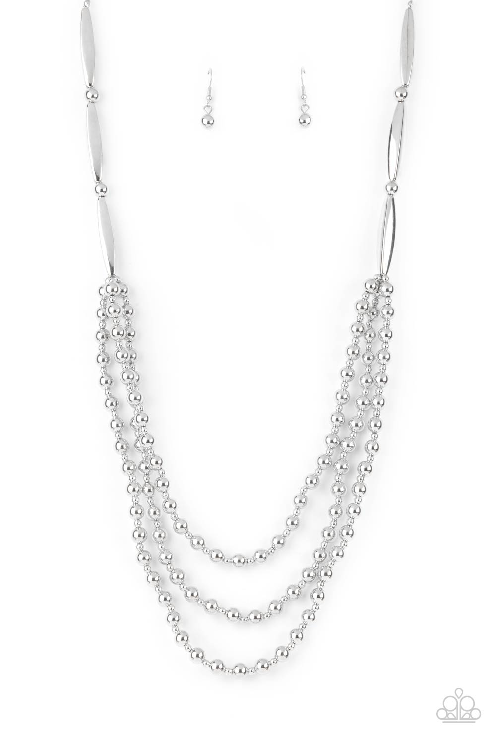 Paparazzi Accessories Beaded Beacon - Silver