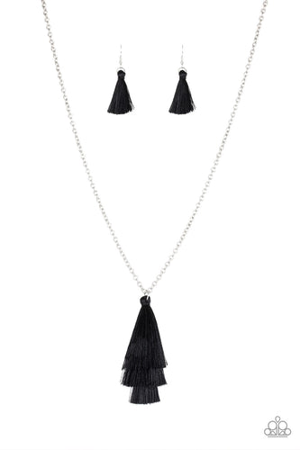 Paparazzi Accessories Triple The Tassel - Black